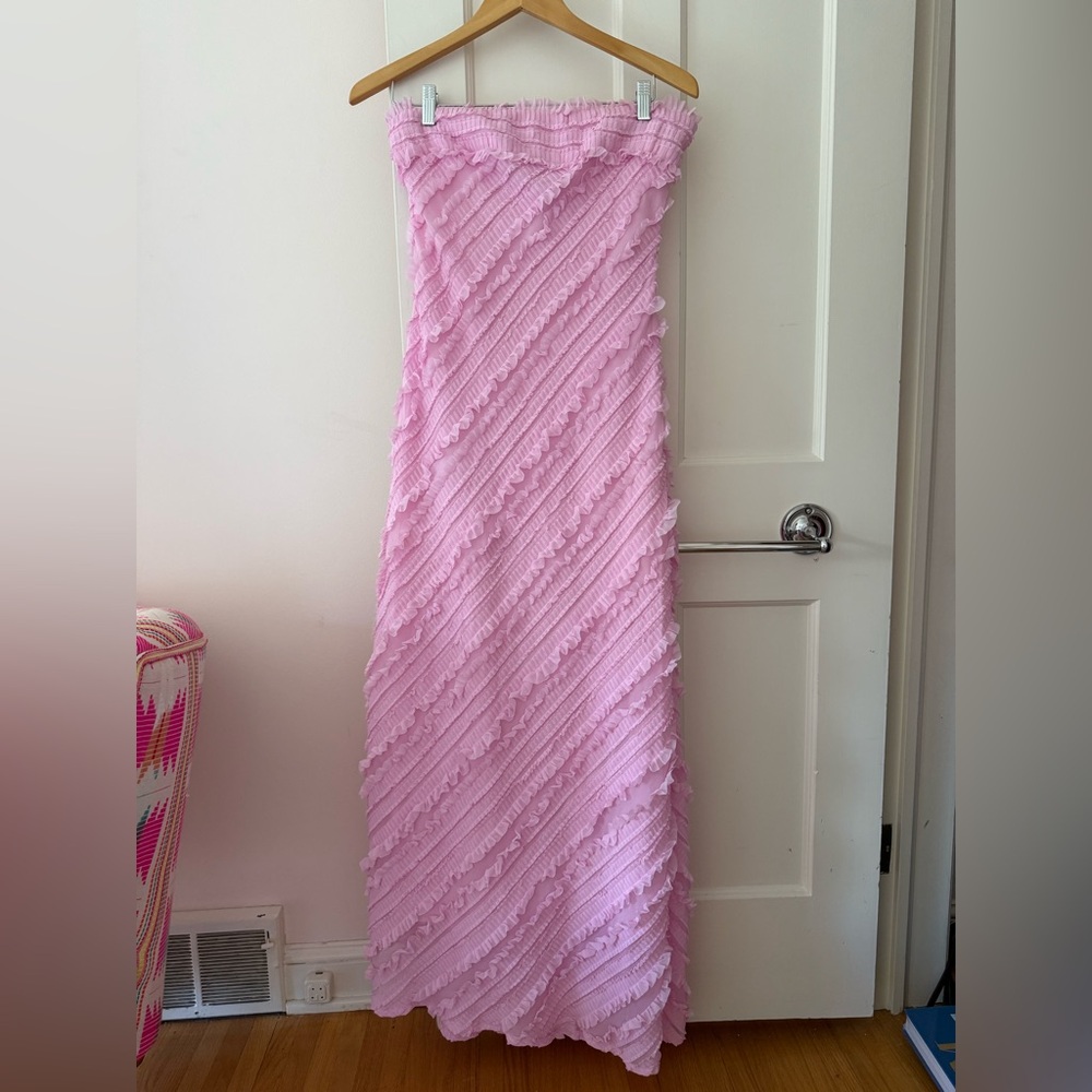 Endless Rose Strapless Pink Textured Dress